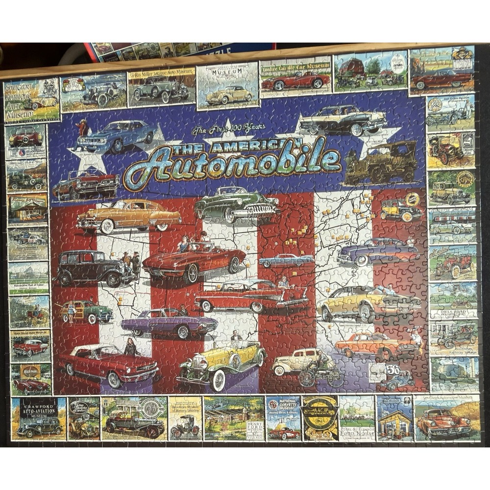First 100 Years Of The American Automobile 1000 Piece White Mountain Puzzle Guc